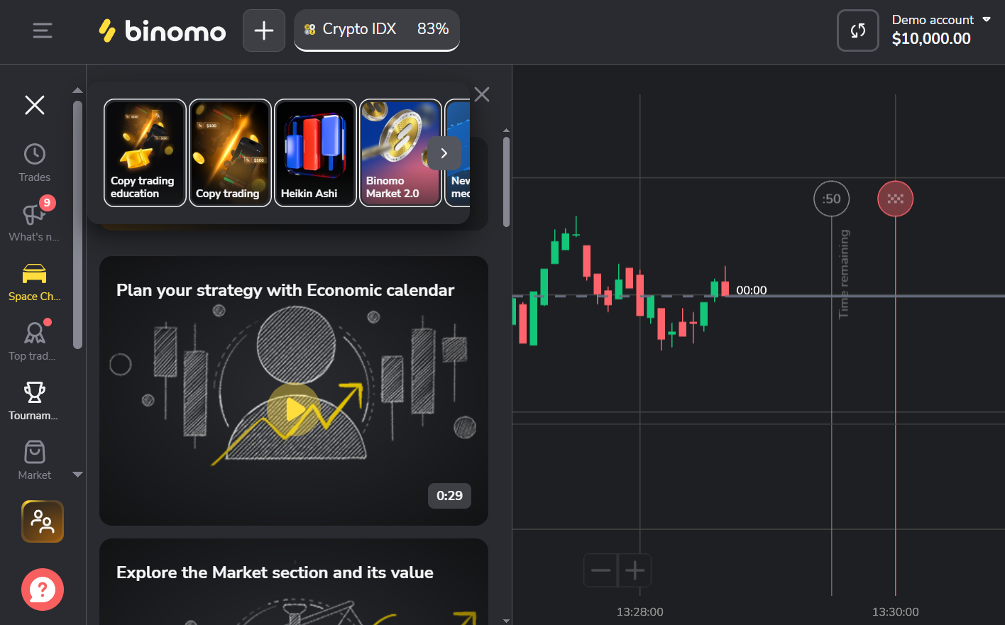 Interface comparison Quotex vs Binomo